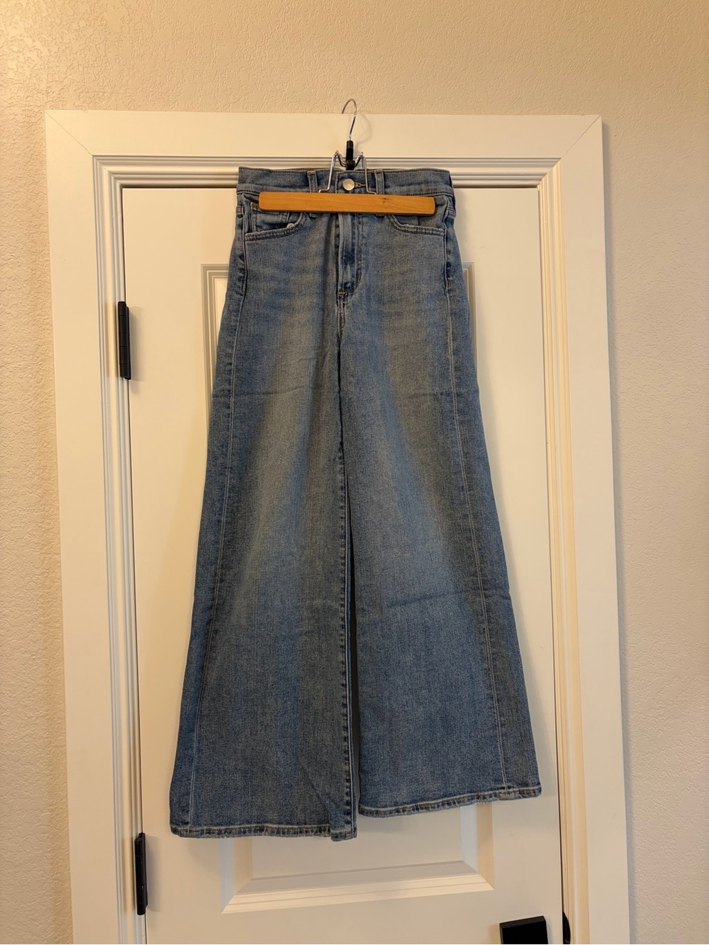 Joe's Jeans Wide-Leg High-Rise Flare in Light Blue Denim
